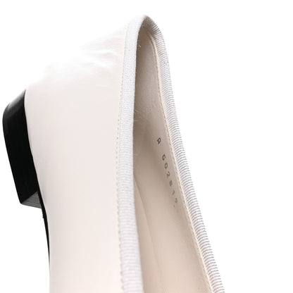 Chanel Lambskin Cap Toe CC Ballerina Flats 39 White Black 8 of 9