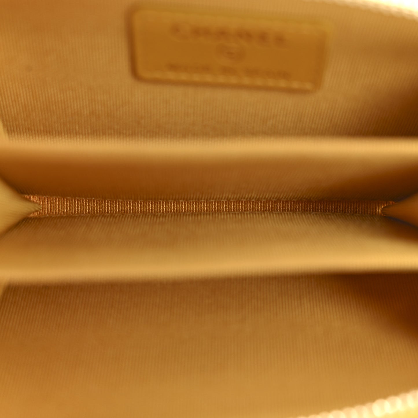 Caviar Quilted Zip Coin Purse Yellow