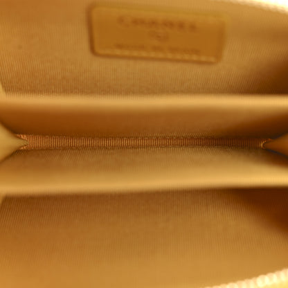 Chanel Caviar Quilted Zip Coin Purse Yellow 5 of 9