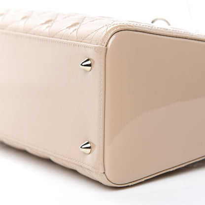 Christian Dior Patent Cannage Medium Lady Dior Beige 7 of 8