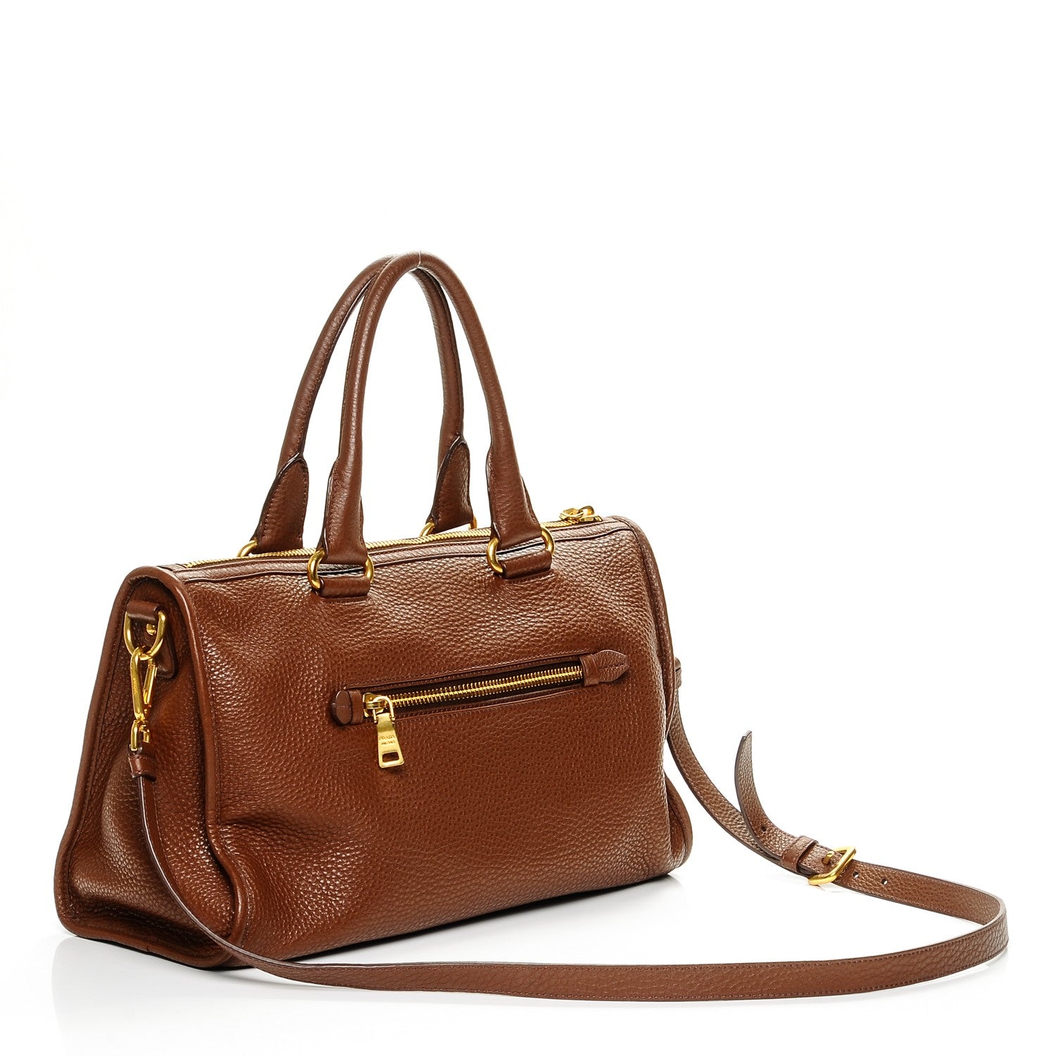 Prada Vitello Daino Shopping Satchel Bruciato 3 of 6
