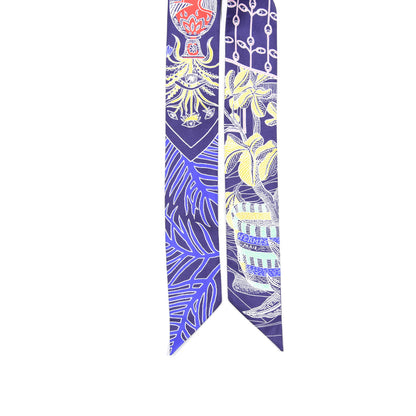 Hermes Silk La Danse Des Amazones Twilly Indigo Jaune Multicolor 2 of 4