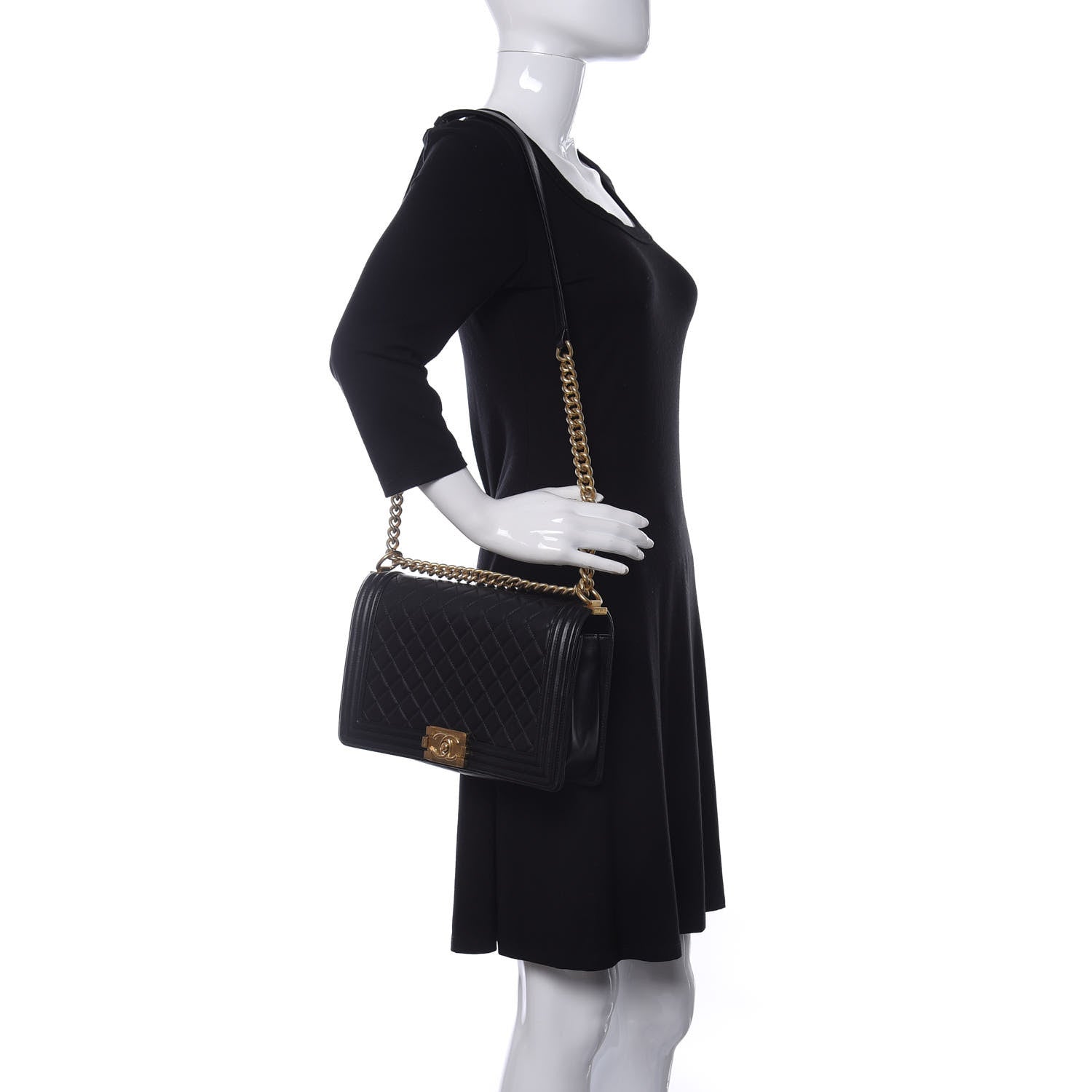 Chanel Lambskin Quilted New Medium Boy Flap Black 2 of 17