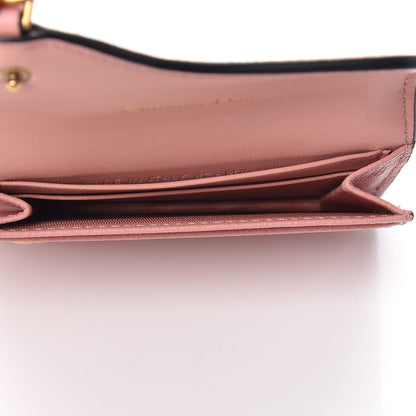 Christian Dior Grained Calfskin Saddle Card Holder Pink 5 of 8