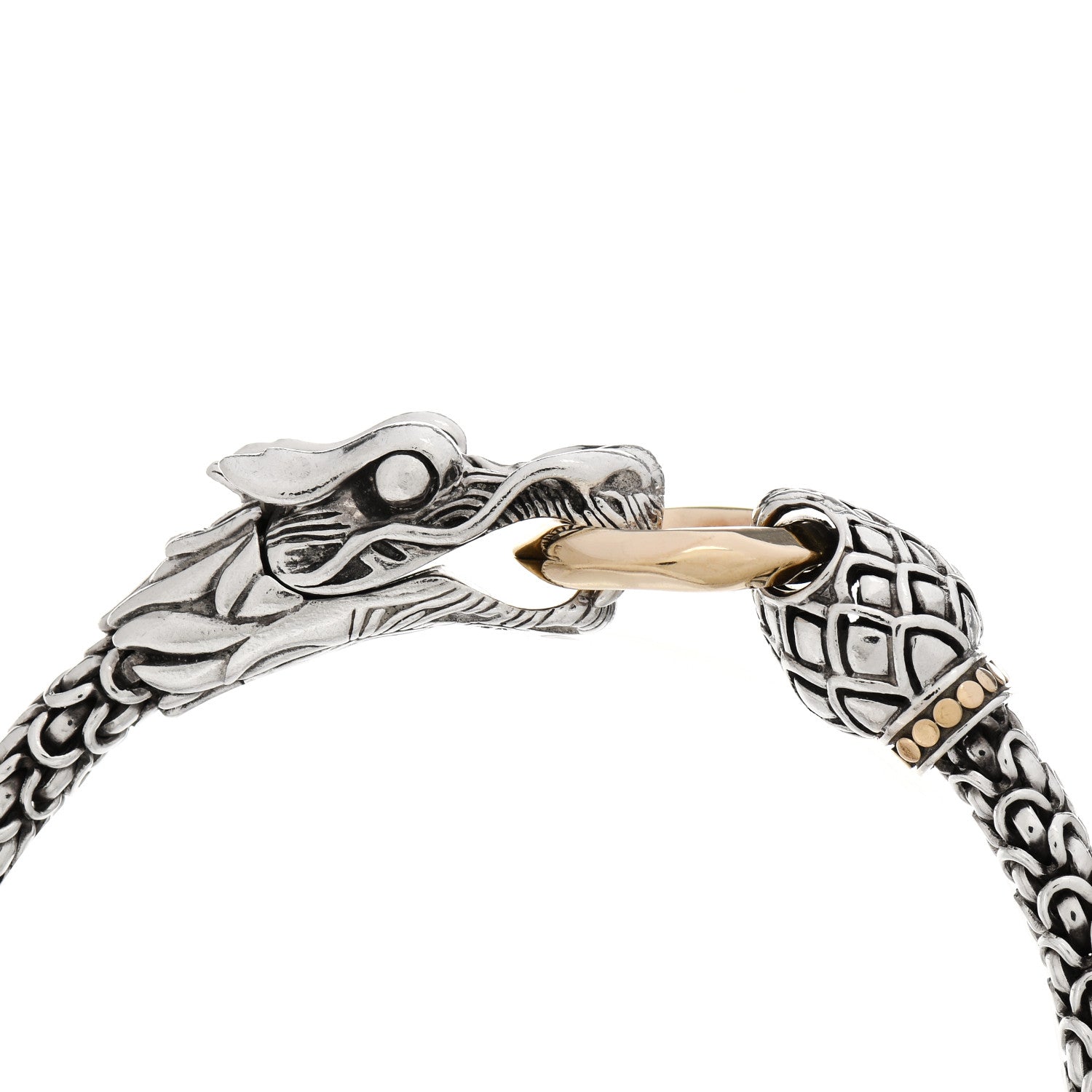 John Hardy Sterling Silver 18K Yellow Gold 6mm Naga Dragon Bracelet 4 of 4