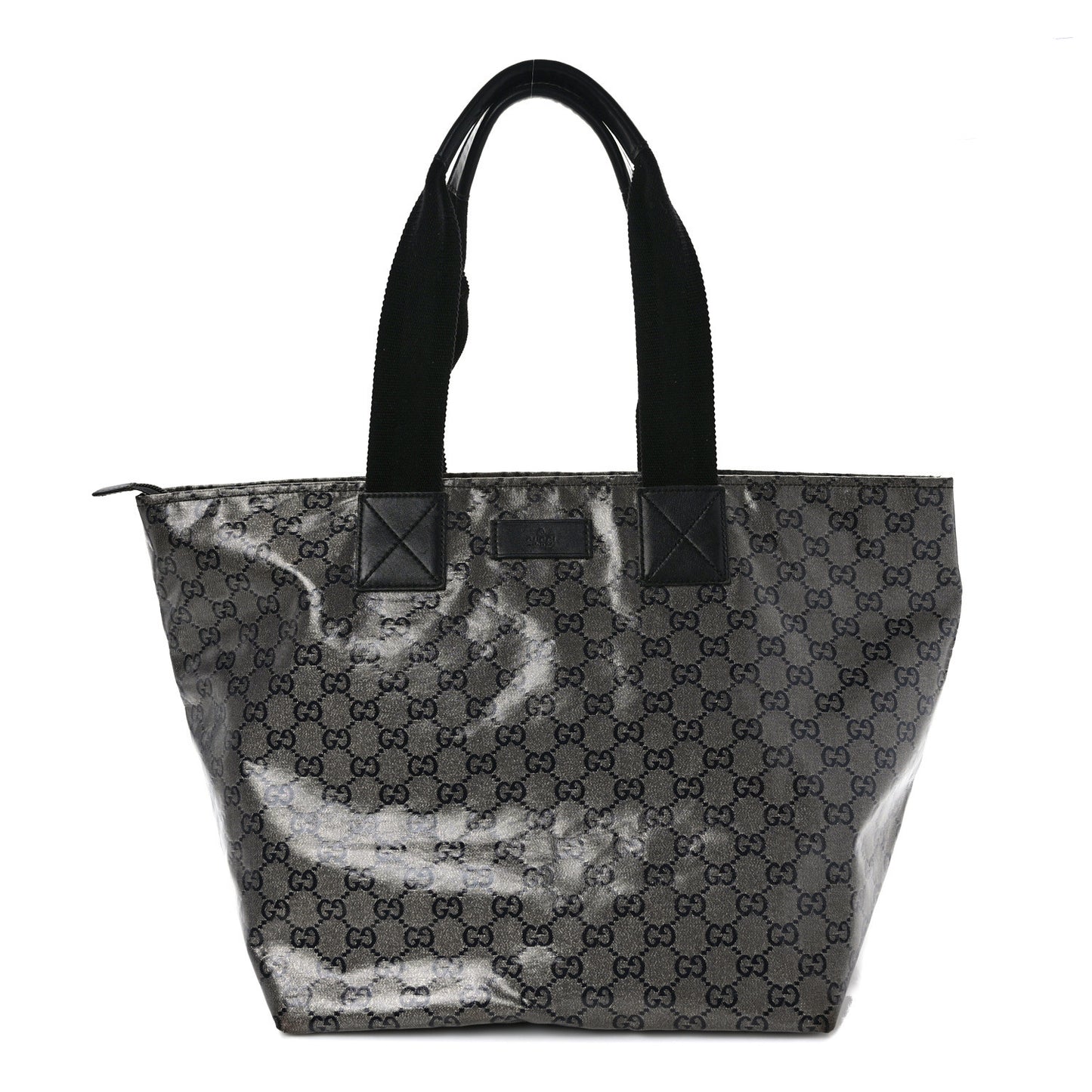 Crystal Monogram Large Bucket Tote Black