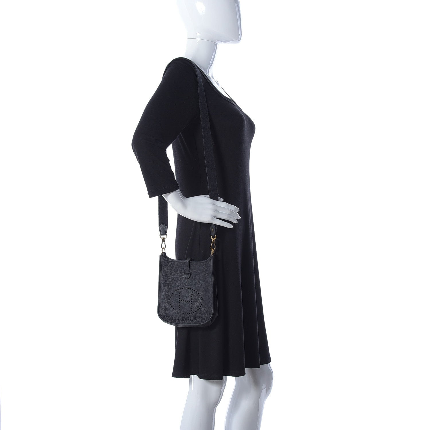 Hermes Taurillon Clemence Evelyne TPM Black 2 of 8