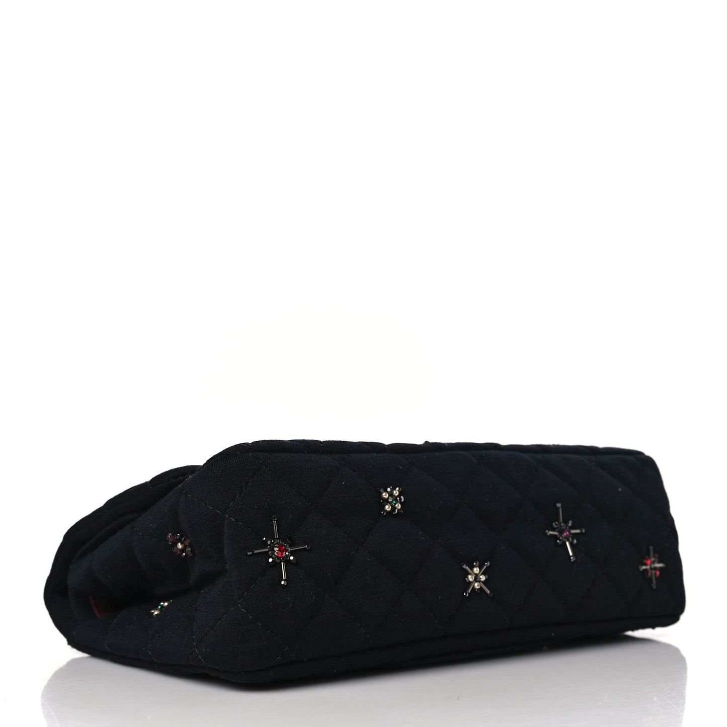 Jersey Quilted Embellished 2.55 Reissue 225 Flap Black