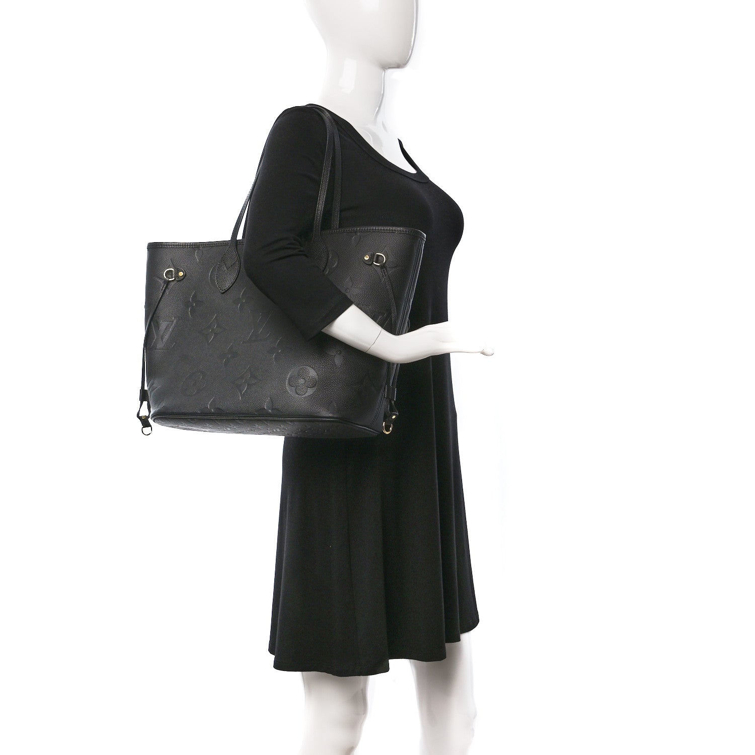 Louis Vuitton Empreinte Monogram Giant Neverfull MM Black 3 of 9