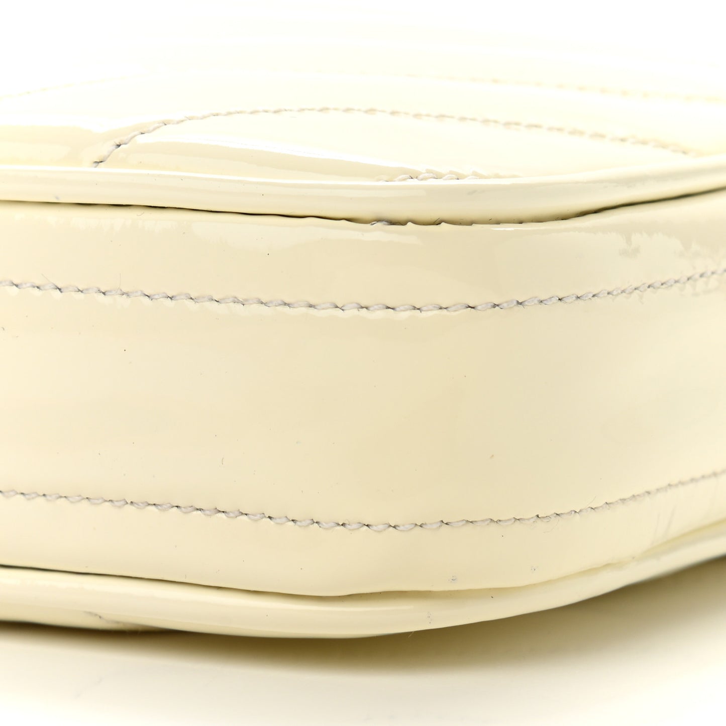 Patent Chevron Camera Bag White