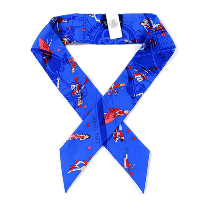 Hermes Silk Ex-Libris Les Parisiennes Twilly Bleu Royal Rouge Ciel 1 of 4