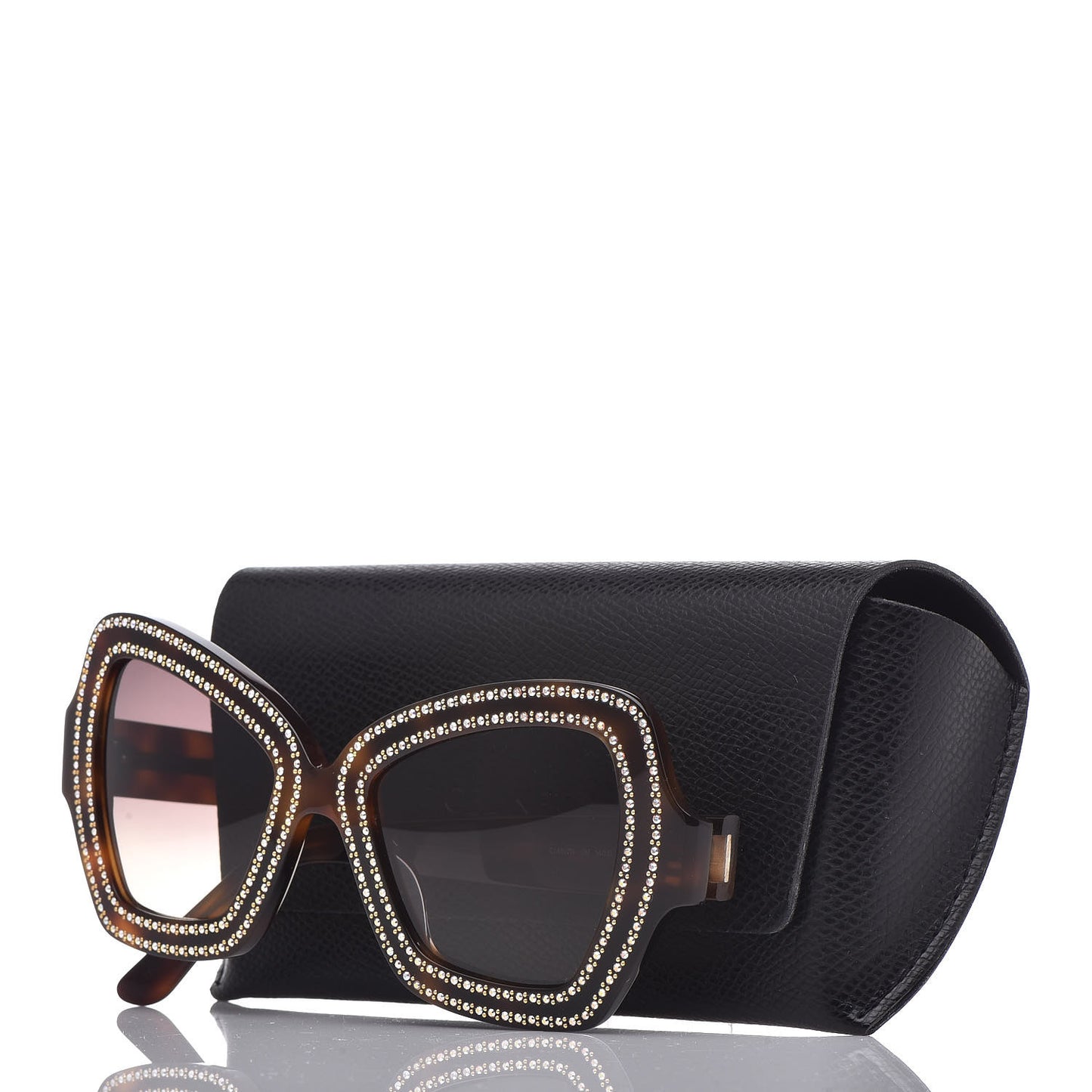 Acetate Crystal Butterfly Sunglasses CL 4067IS Dark Havana