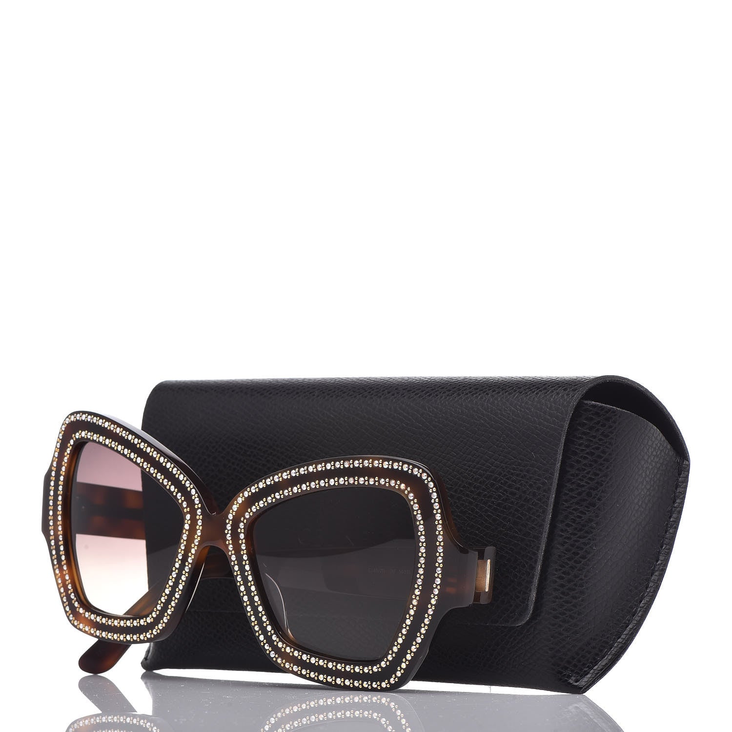 Celine Acetate Crystal Butterfly Sunglasses CL 4067IS Dark Havana 8 of 8