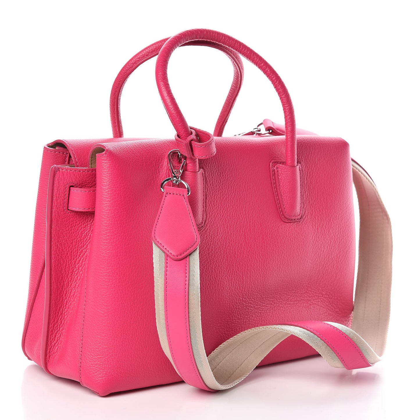 Grained Calfskin Medium Milla Tote Beetroot Pink