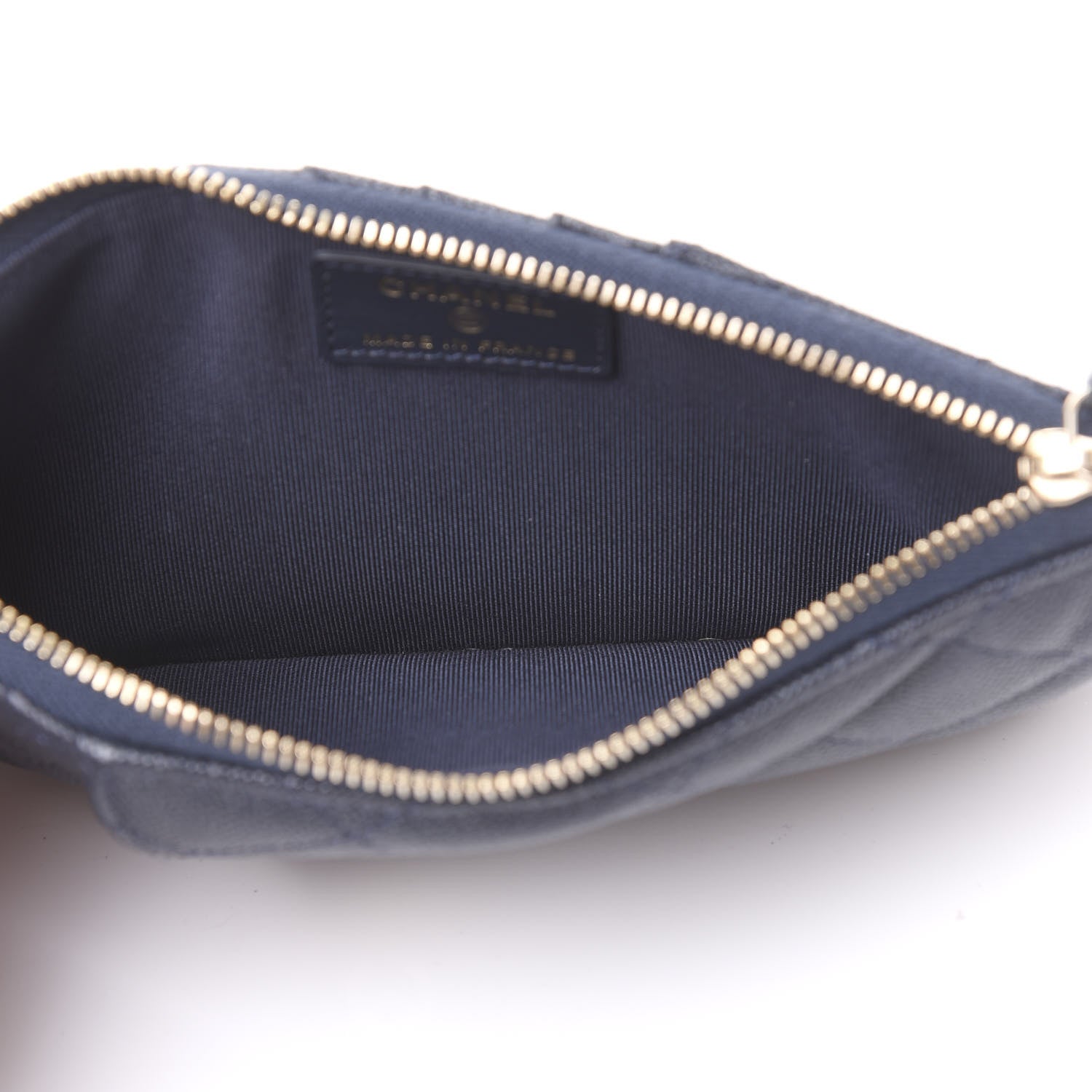 Chanel Caviar Quilted Classic Flat Wallet Pouch Blue 5 of 12