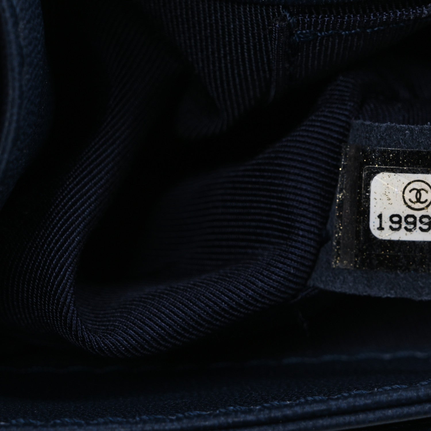 Chanel Lambskin Denim Tweed Medium Enchained Boy Flap Navy Blue 7 of 11