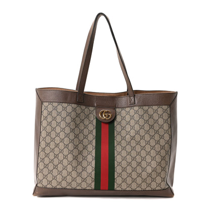 Gucci GG Supreme Monogram Web Ophidia Tote Brown 1 of 11