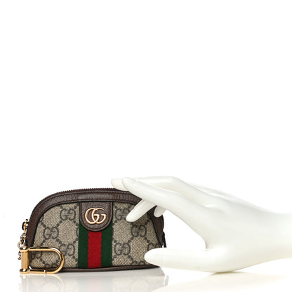 Gucci GG Supreme Monogram Web Ophidia Dome Key Pouch Beige New Acero 2 of 11