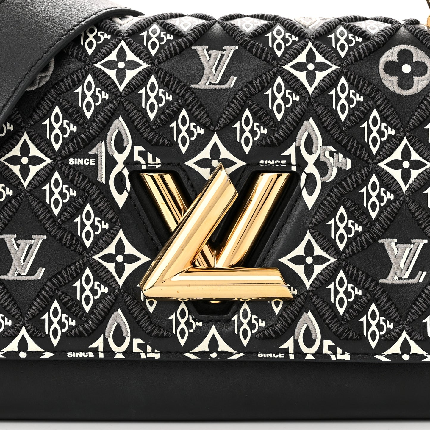 Calfskin Since 1854 Embroidered Twist MM Black