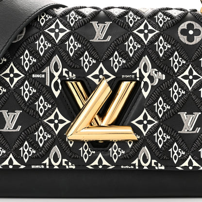 Louis Vuitton Calfskin Since 1854 Embroidered Twist MM Black 7 of 10