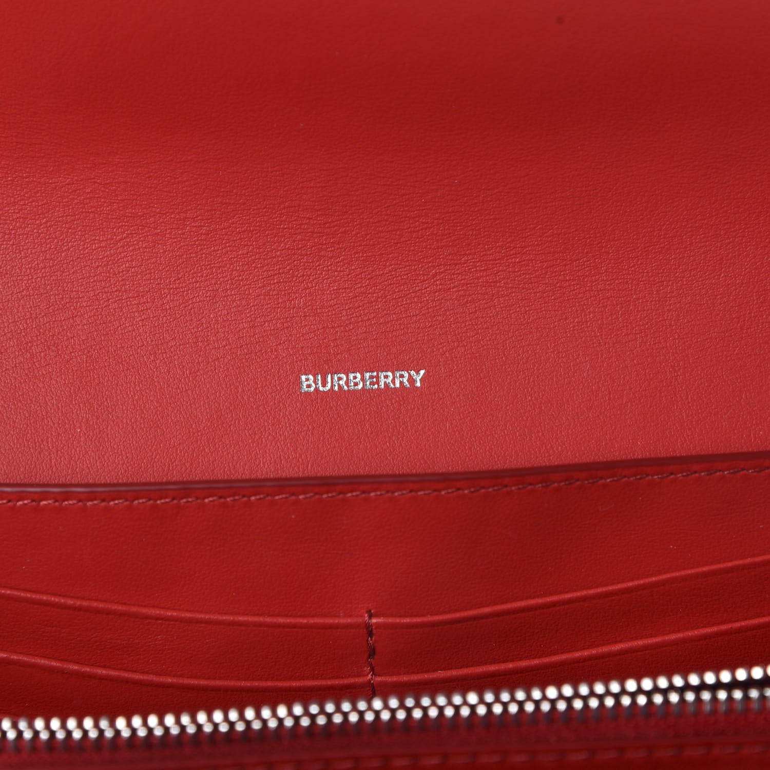 Burberry E-Canvas Vintage Check Wallet With Detachable Strap Bright Military Red 8 of 11