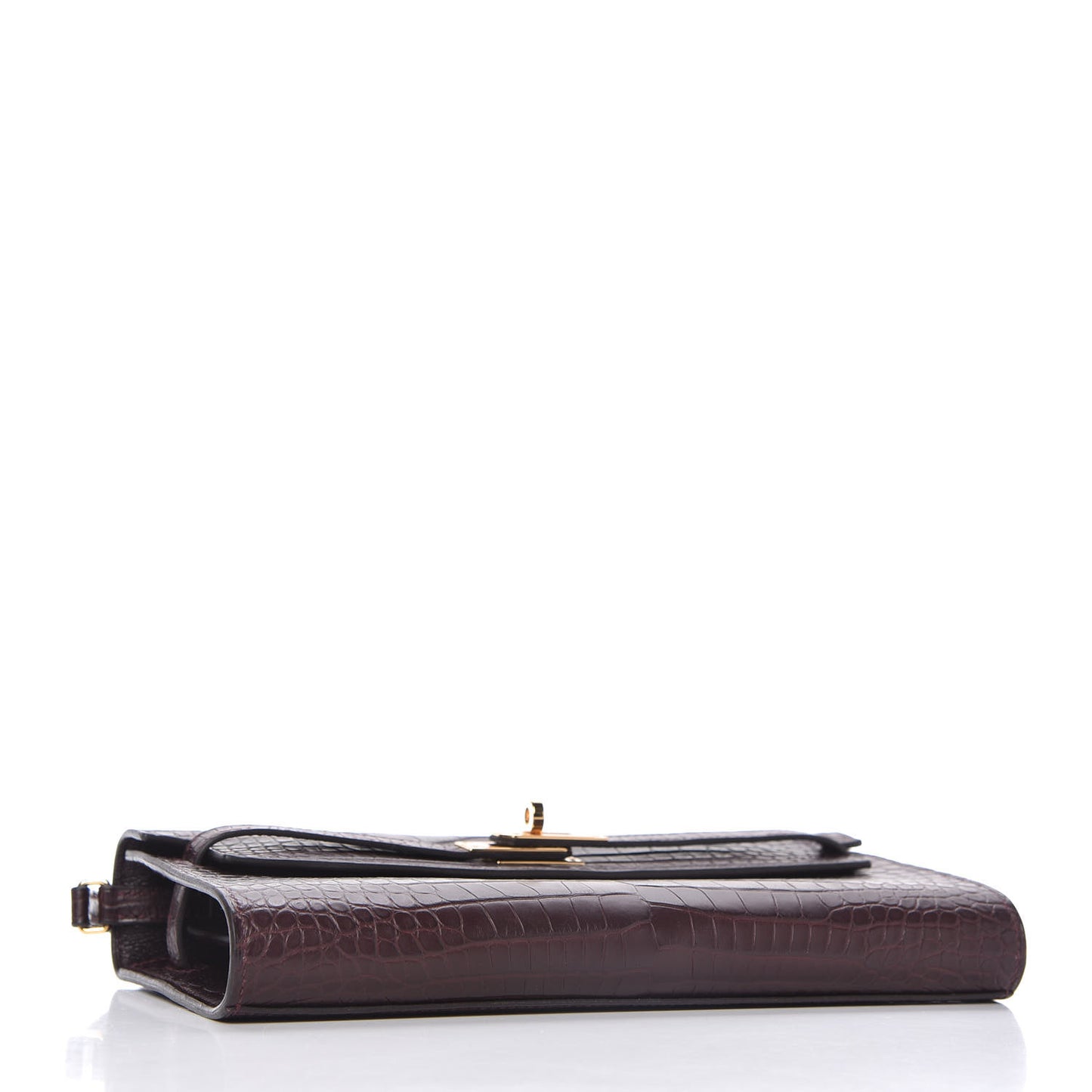 Matte Alligator Kelly To Go Wallet Bordeaux