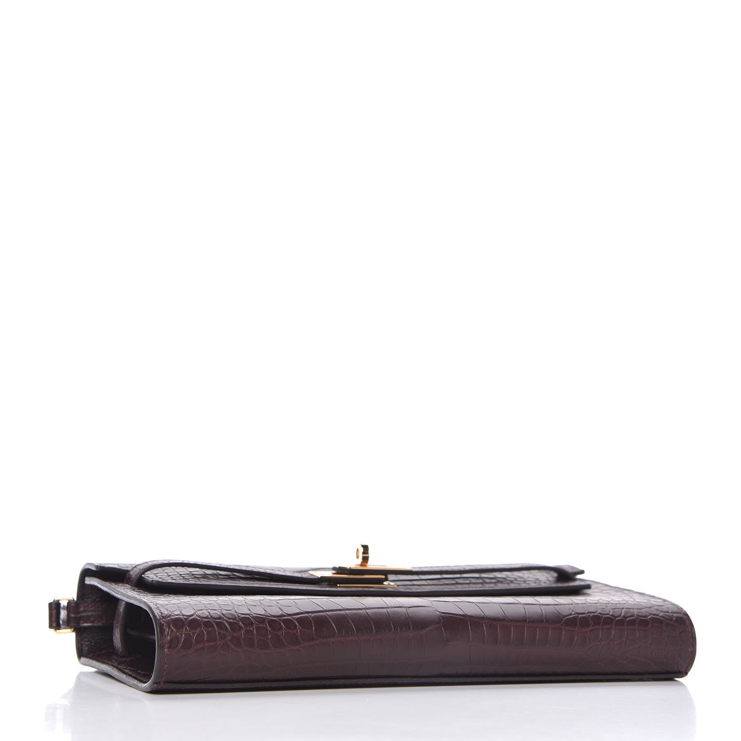 Hermes Matte Alligator Kelly To Go Wallet Bordeaux 4 of 12