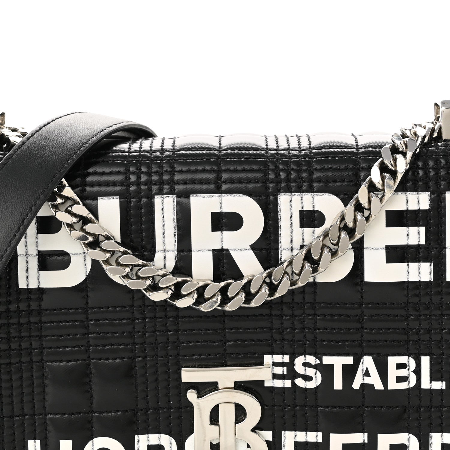 Burberry Patent Quilted Horseferry Print Small Lola Bag Black 7 of 13