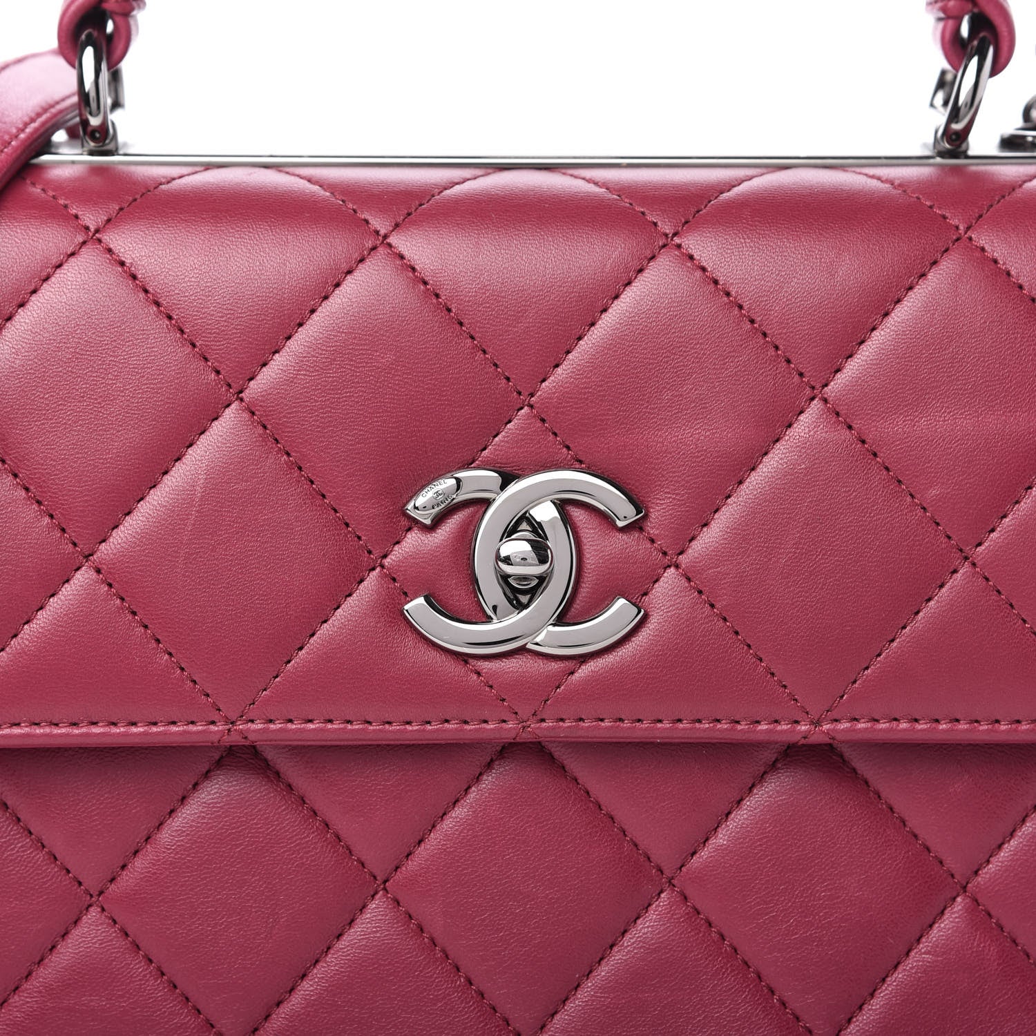 Chanel Lambskin Quilted Small Trendy CC Dual Handle Bag Dark Pink 10 of 10