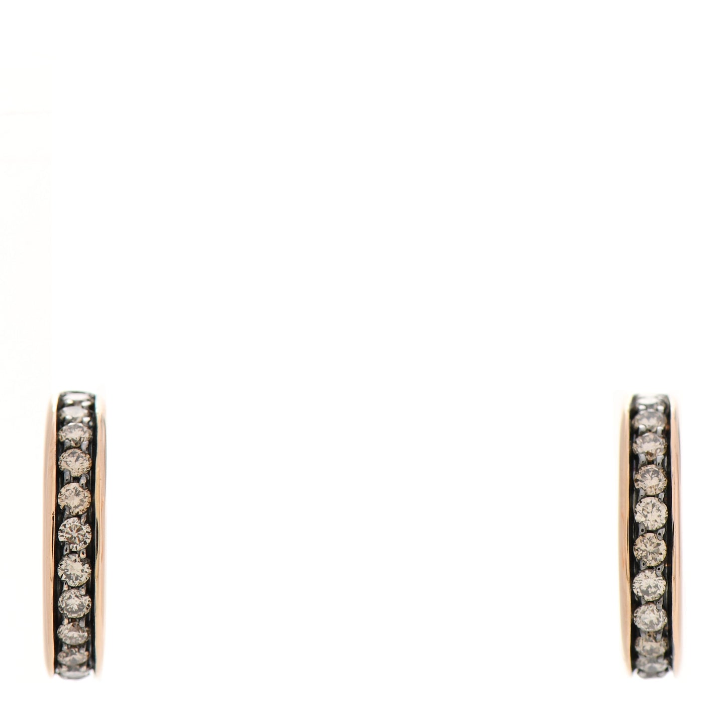 18K Rose Gold Brown Diamond Iconica Small Hoop Earrings
