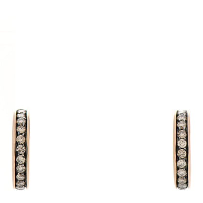 Pomellato 18K Rose Gold Brown Diamond Iconica Small Hoop Earrings 1 of 5
