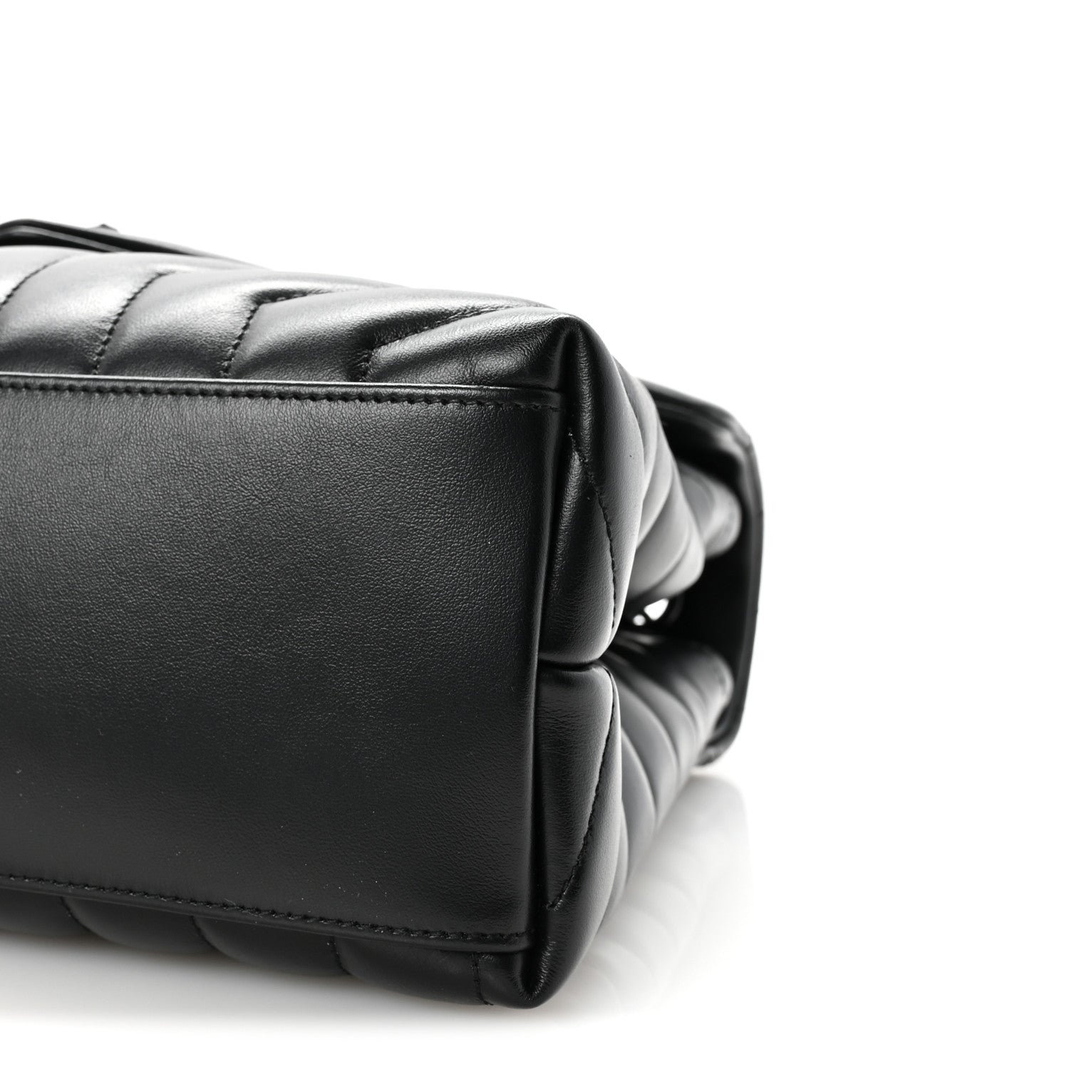 Saint Laurent Calfskin Y Quilted Monogram Monochrome Medium Loulou Chain Satchel Black 9 of 10