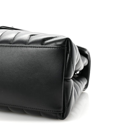 Saint Laurent Calfskin Y Quilted Monogram Monochrome Medium Loulou Chain Satchel Black 9 of 10
