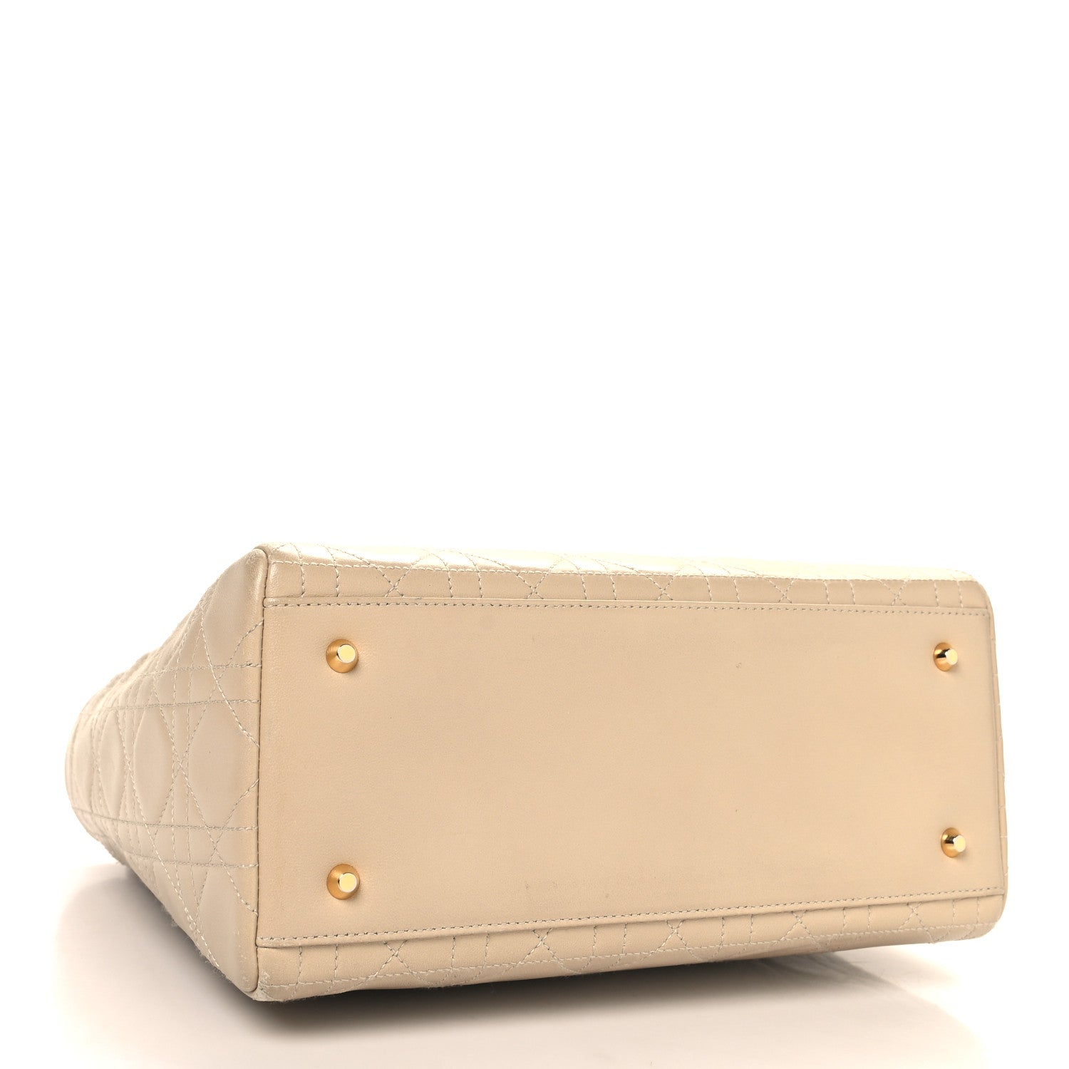 Christian Dior Lambskin Cannage Medium Lady Dior Light Beige 4 of 16