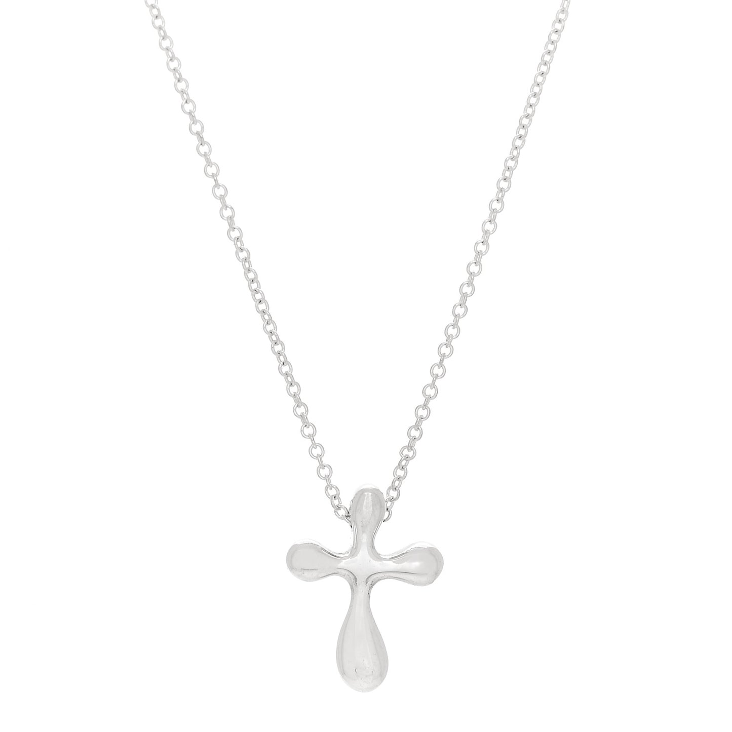 Sterling Silver 12mm Elsa Peretti Cross Pendant Necklace