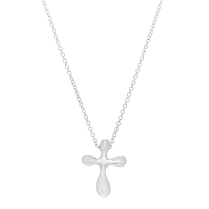Tiffany Sterling Silver 12mm Elsa Peretti Cross Pendant Necklace 1 of 5