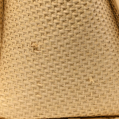 Chanel Straw Raffia Calfskin Chain Medium Deauville Tote Beige Black 10 of 10