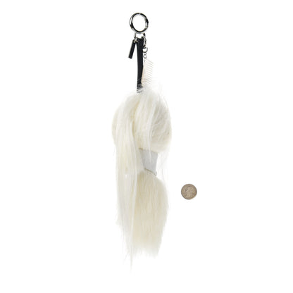 Fendi Fox Goat Mink Fur Nappa Crystal Studded Mini Karlito Tuxedo Bag Charm White Multicolor 2 of 4