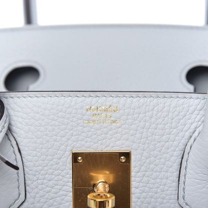 Hermes Taurillon Clemence Birkin 30 Bleu Pale 8 of 11