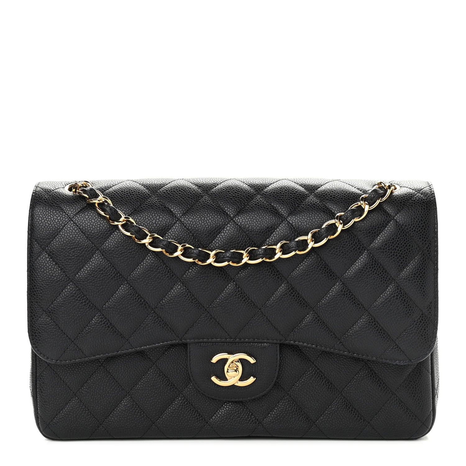 Chanel Caviar Quilted Jumbo Double Flap Black 1 of 14