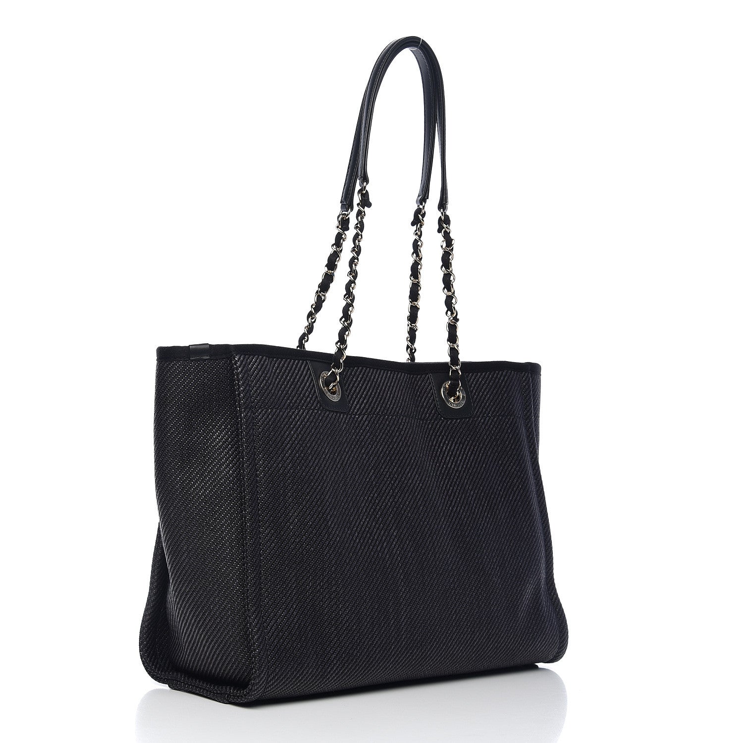 Chanel Mixed Fibers Calfskin Small Deauville Tote Black 2 of 9