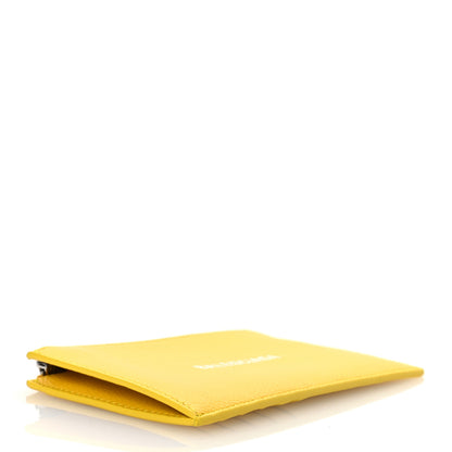 Balenciaga Grained Calfskin Logo Large Cash Long Coin Card Holder Yellow White 4 of 11