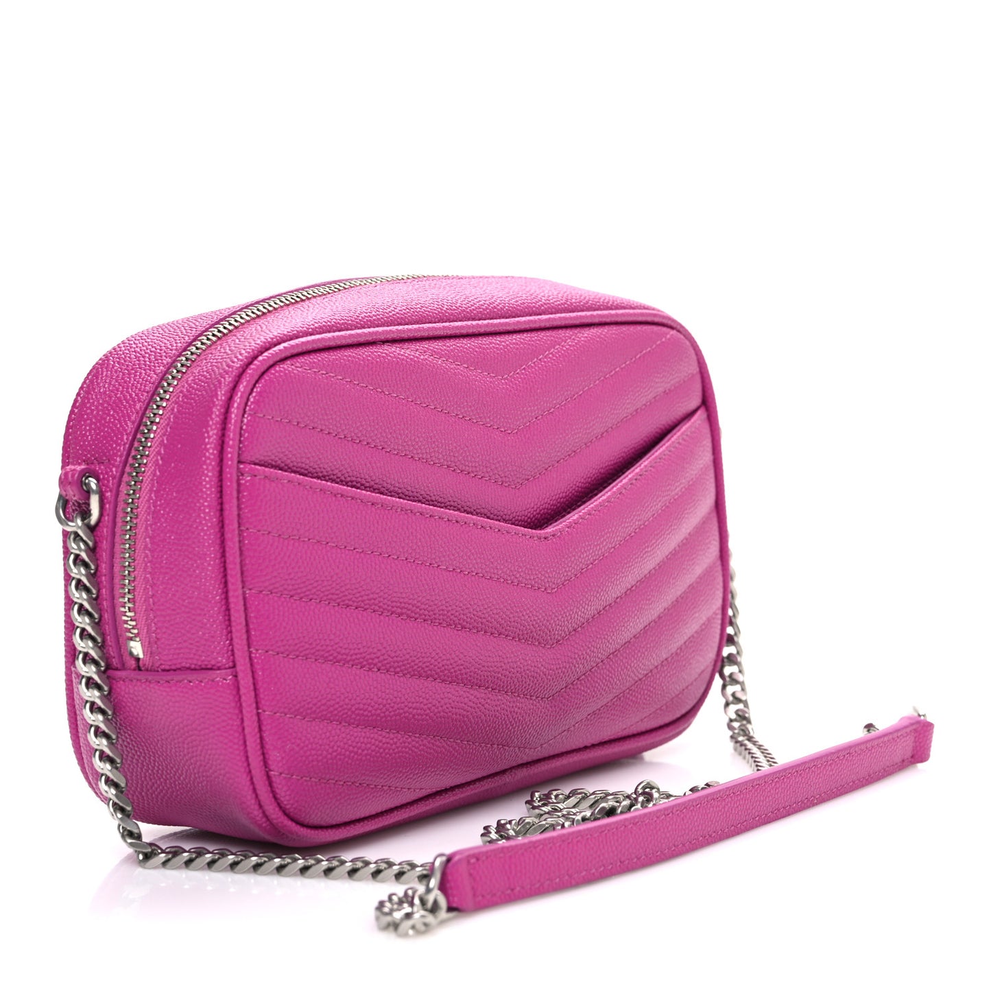 Grain De Poudre Matelasse Monogram Mini Lou Camera Bag Fuxia Electrique