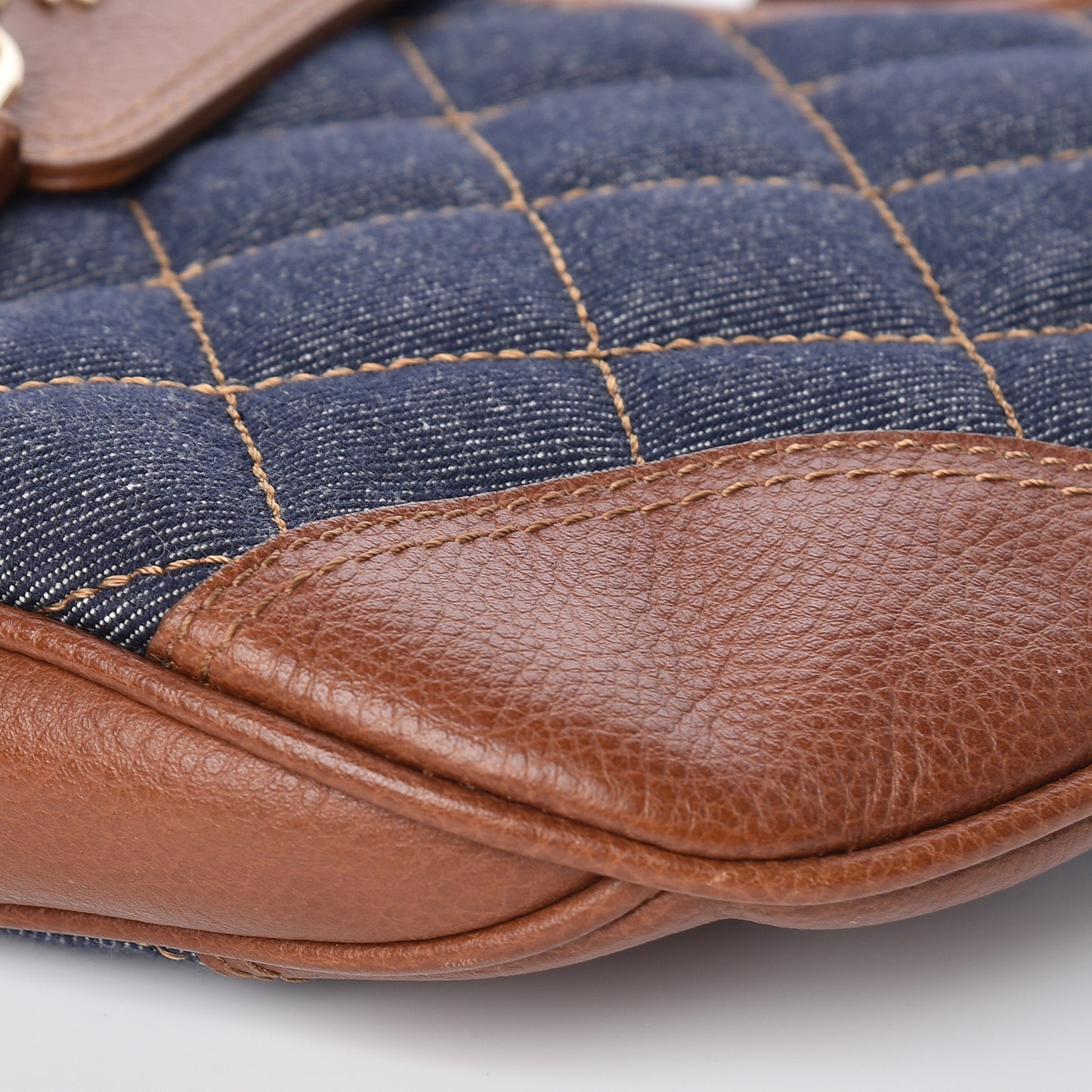 Denim Quilted Small Brook Hobo Blue
