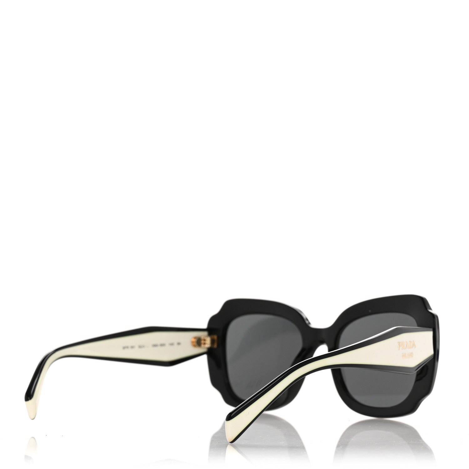 Prada Acetate Square Sunglasses SPR 16Y White Dark Grey 4 of 10
