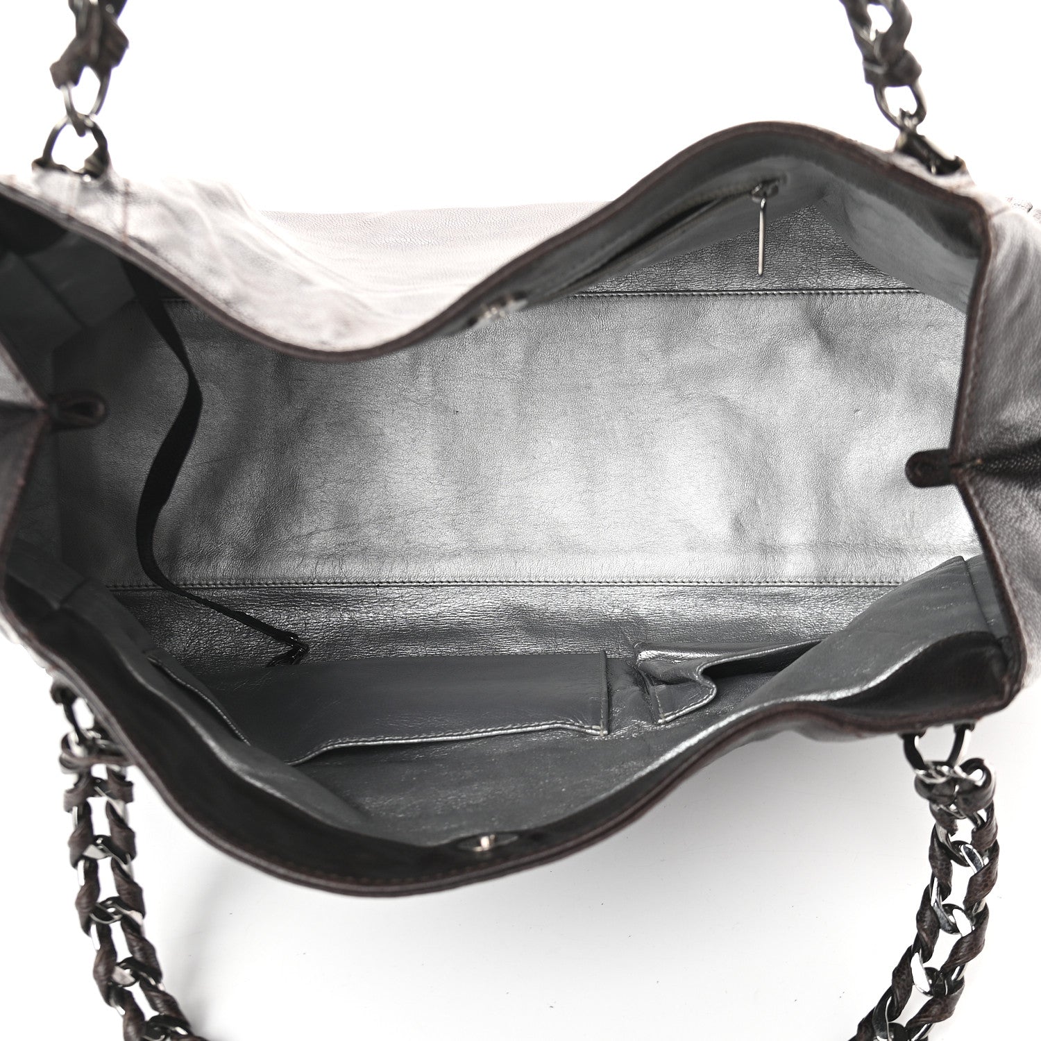 Chanel Glazed Caviar Large East West Modern Chain Tote Brown 5 of 9