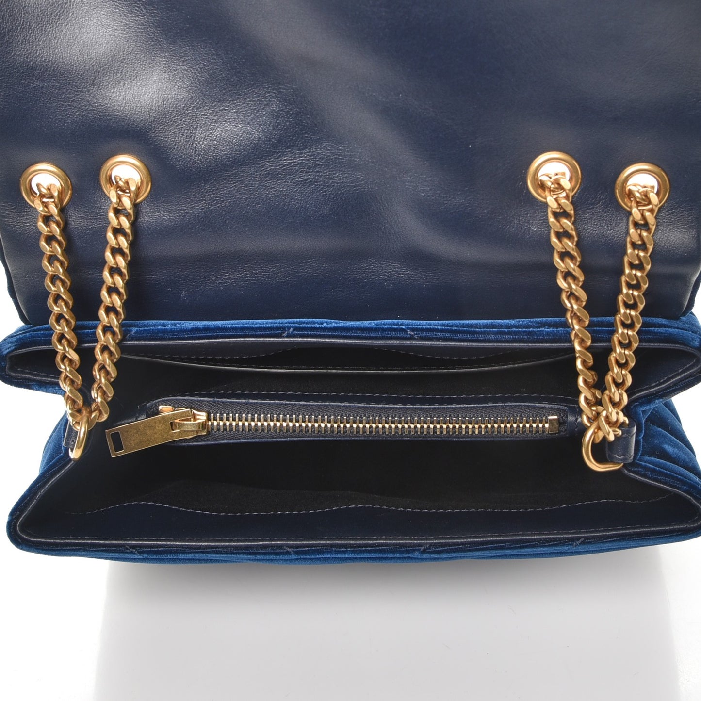 Velvet Y Quilted Monogram Small Loulou Chain Satchel Medium Blue