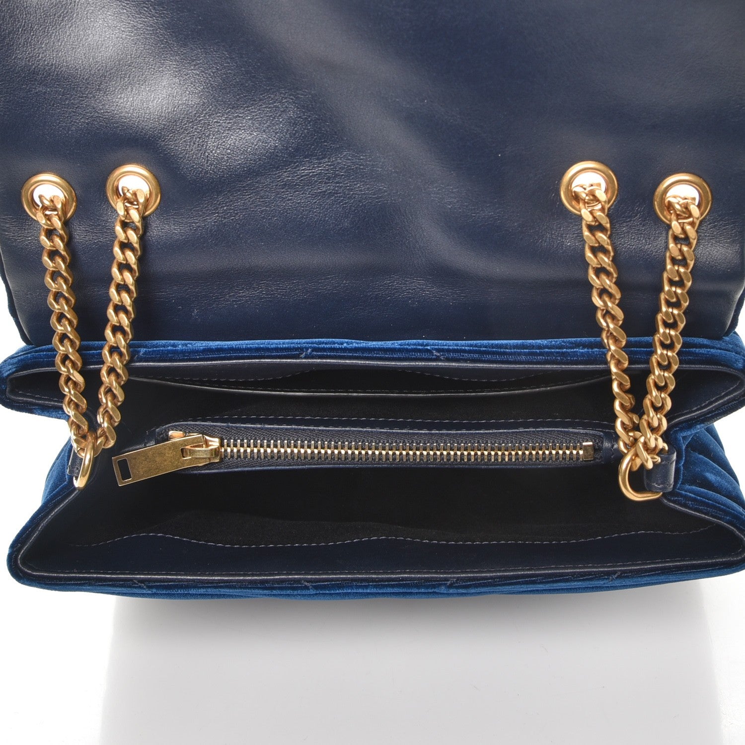 Saint Laurent Velvet Y Quilted Monogram Small Loulou Chain Satchel Medium Blue 6 of 9