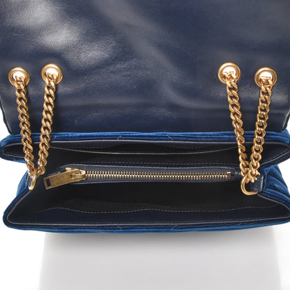 Saint Laurent Velvet Y Quilted Monogram Small Loulou Chain Satchel Medium Blue 6 of 9