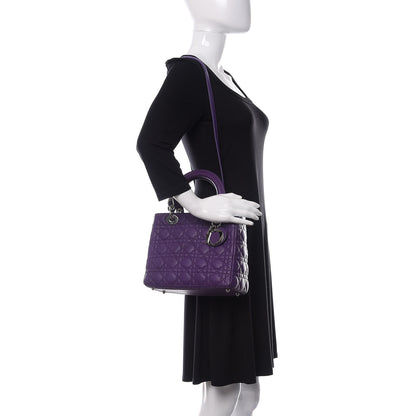 Christian Dior Lambskin Cannage Medium Lady Dior Purple 2 of 11